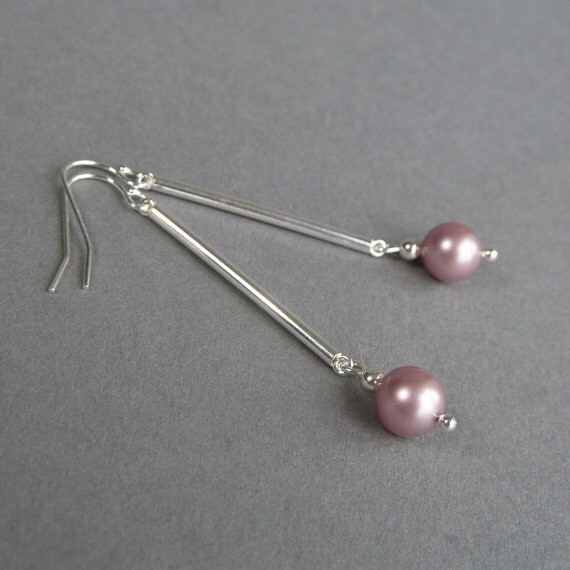 Pale Pink Bridesmaids Jewelry Dusky Pink by annakingjewellery