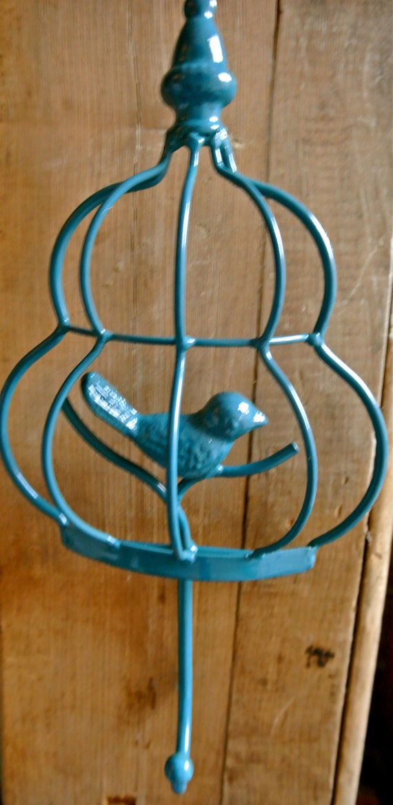 Bird Wall Hook Upcycled Birdcage Wall Hook