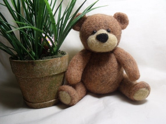 Needle Felted Teddy Bear fully jointed Sweet Faced Bruin