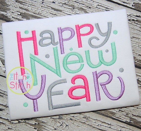 Happy New Year Embroidery Design For Machine by TheItch2Stitch