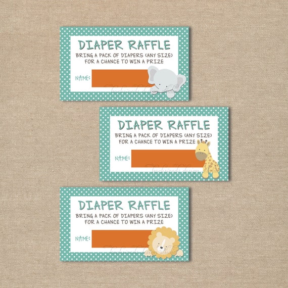 diy safari friends diaper raffle tickets printable