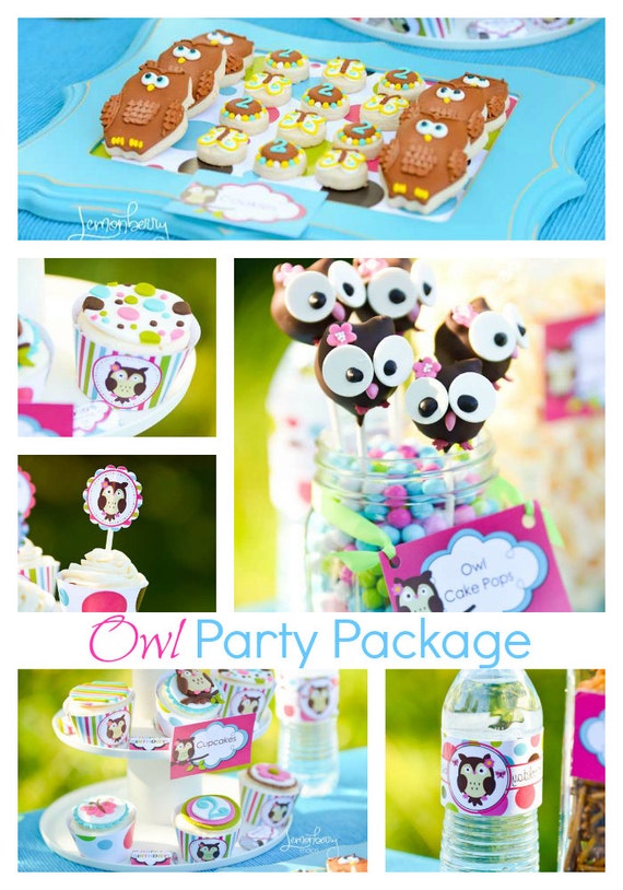 Owl Birthday Party Package - Owl Party Invitation Il_570xn