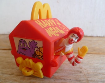Vintage Ronald McDonalds Happy Birthday Train Car Toy Happy Meal Mattel