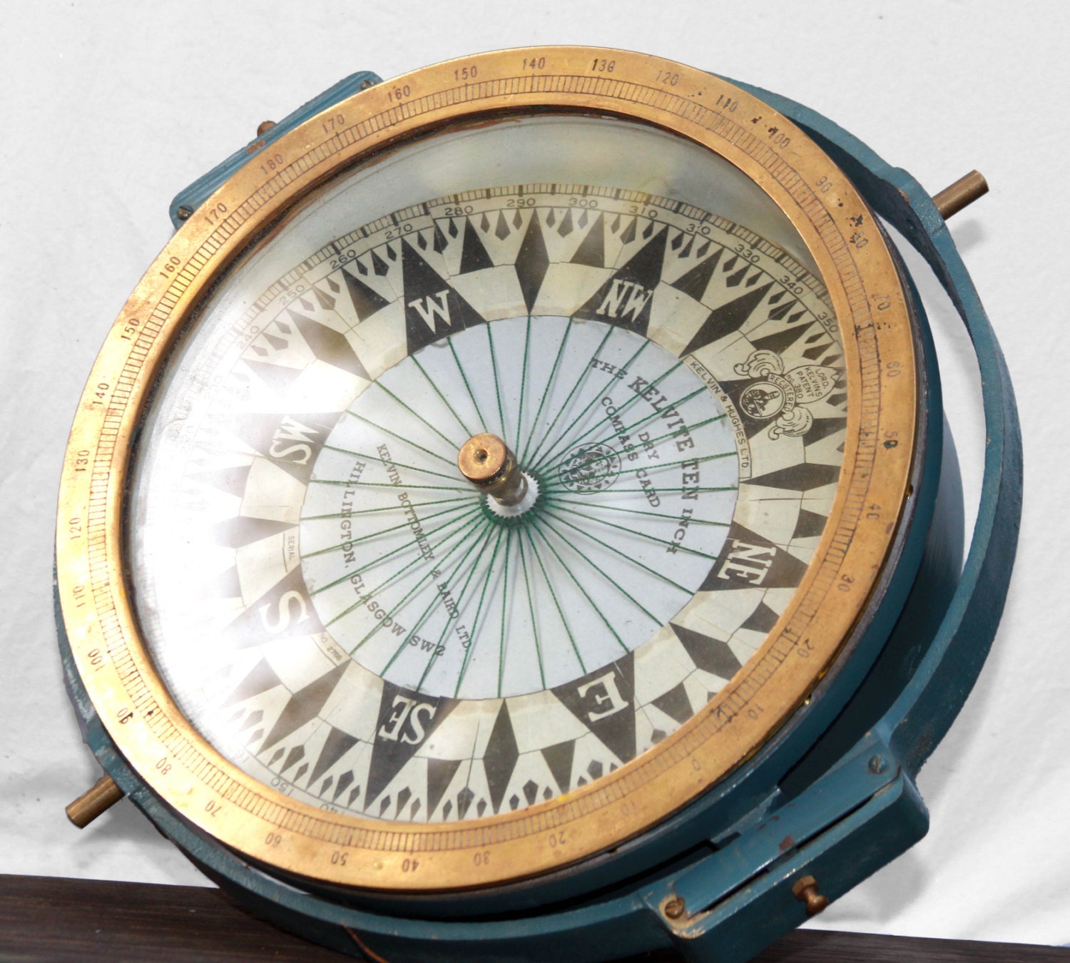 Rare Large Ships Compass Excellent Working Marine Navigation