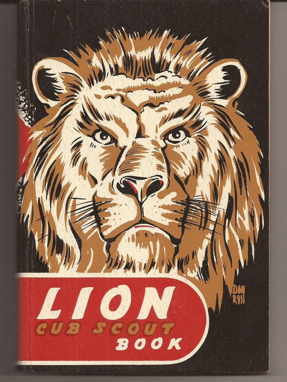 Vintage Cub Scout Book Lion Cover Illustration by VintageCoolETC