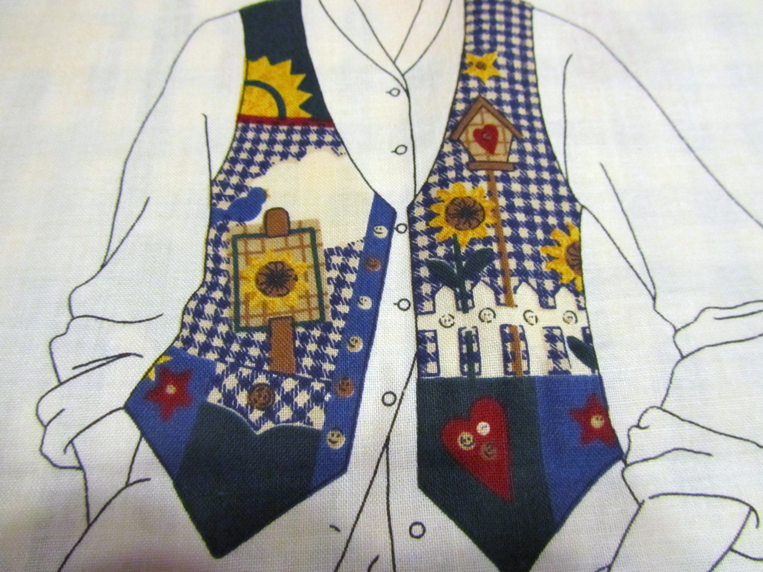 VEST FABRIC PANEL Springtime Vest Cut and Sew Panel from