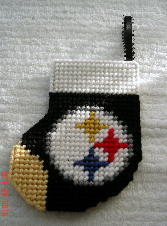 Items similar to Steeler Stocking Ornament handmade from 