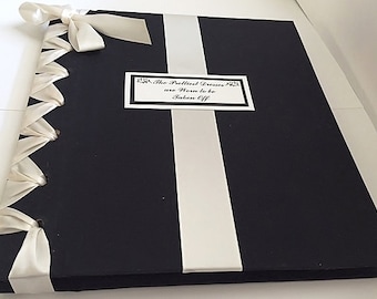 Black & Ivory Photo Album, Anniversary Photo Album, Boudoir Album, Personalized Wedding Photo Album - Custom Colors Available