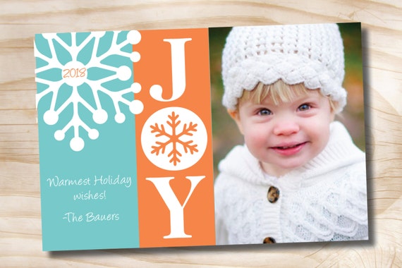 BOLD SNOWFLAKE Christmas Holiday Photo Card, Digital holiday- diy, you print, printable Il_570xn