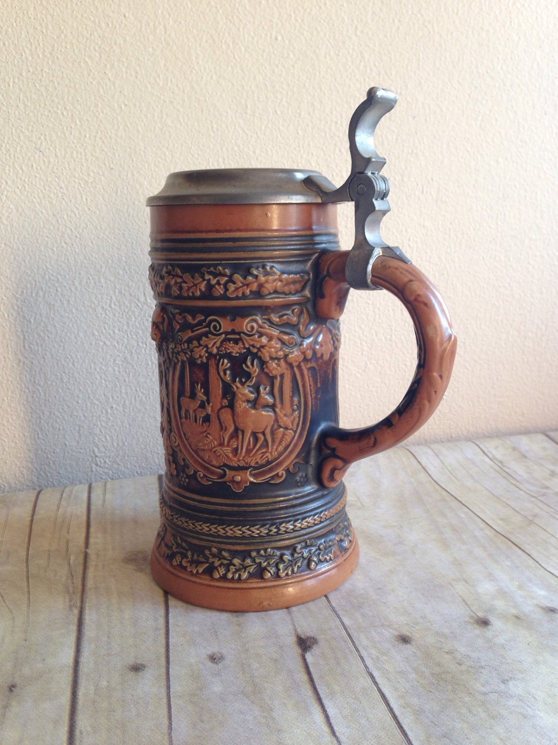 Vintage Original Gerzit Gerz West Germany Beer Stein Hunting