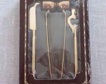 Vintage Taiwan Gold Plated Mini BAR WARE Set, New in Box