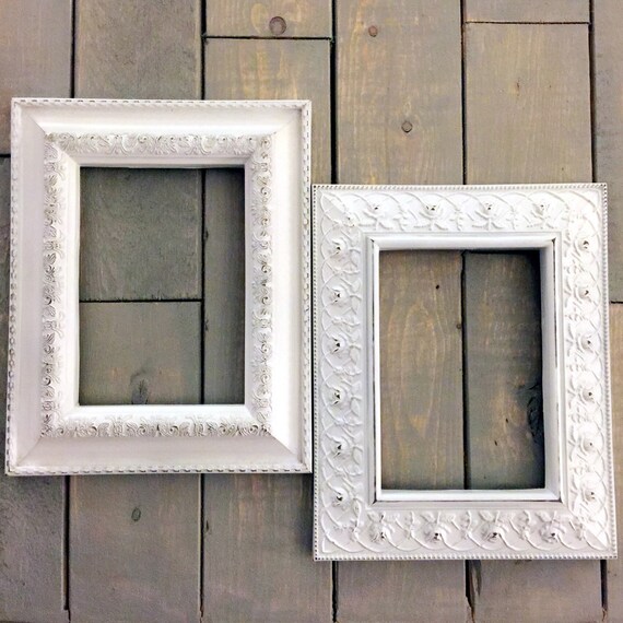 Items similar to WHITE DISTRESSED Picture Frame Shabby Chic Photo Frame