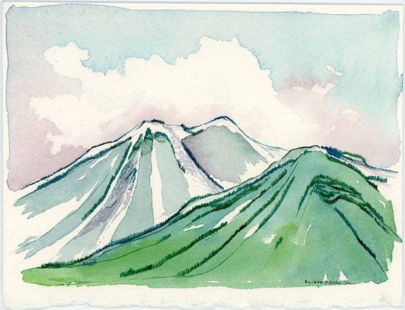 California Original Plein Aire Watercolor Painting, Sierra Nevada ... California Original Plein Aire Watercolor Painting, Sierra Nevada ...