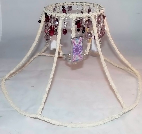 Gypsy BoHo Chic Lamp Shade Lots of Beading Detail Wrapped in