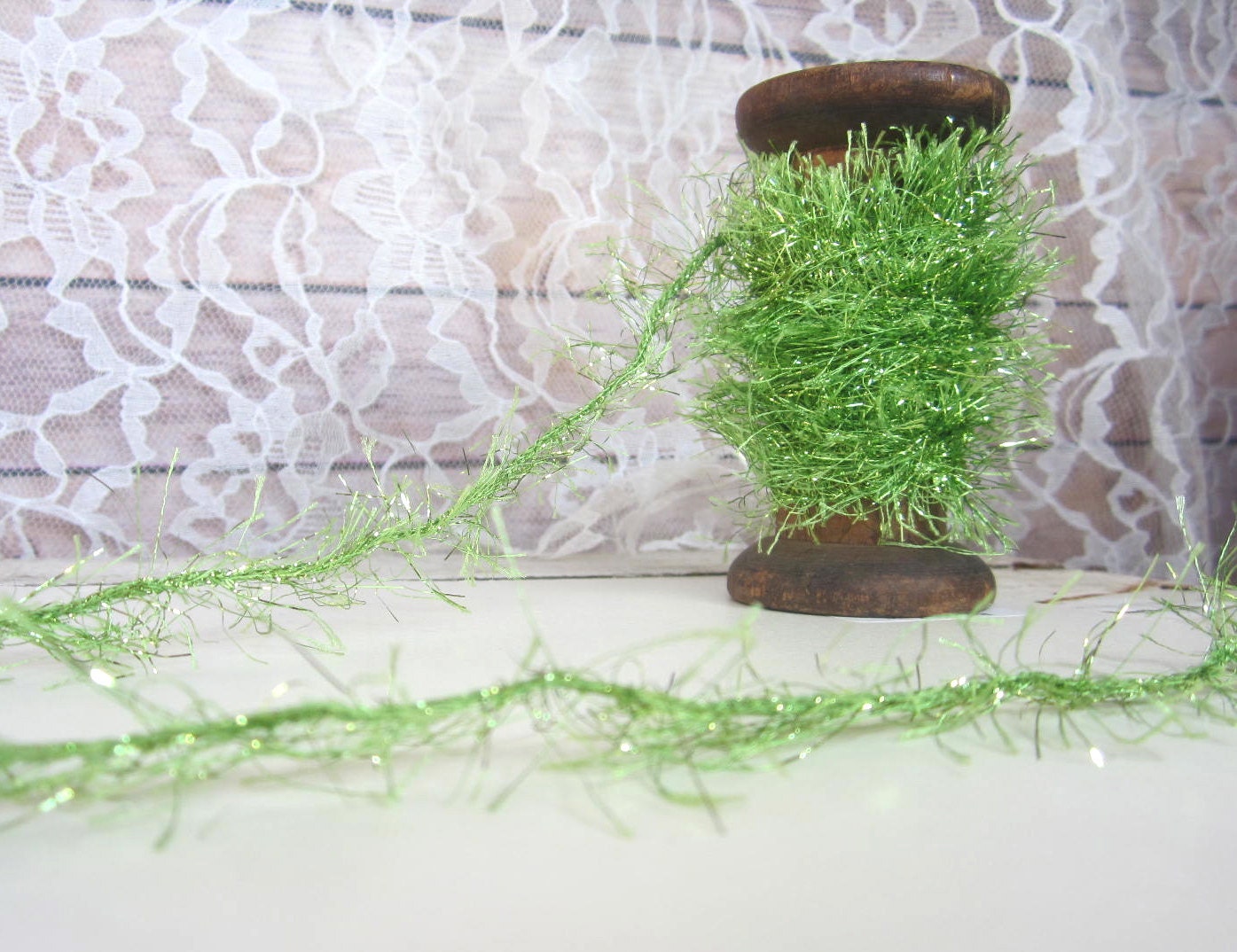 Green tinsel twine green tinsel trim green mini tinsel gift