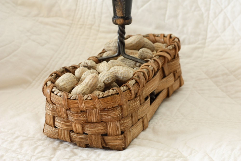 Antique Potato Masher Basket w/ black handle