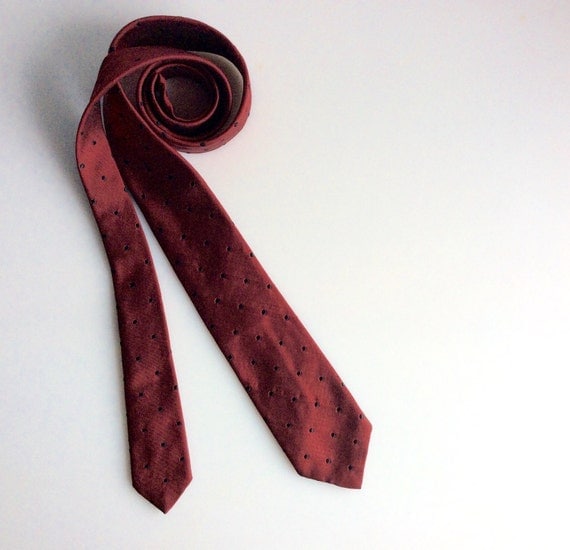 Red GIVENCHY Silk tie with Black Dots by RevivalVintageATX on Etsy