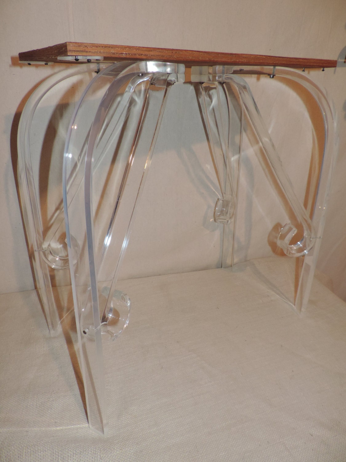 Lucite Side Table Mid Century side Table Mod table Legs Vintage Lucite