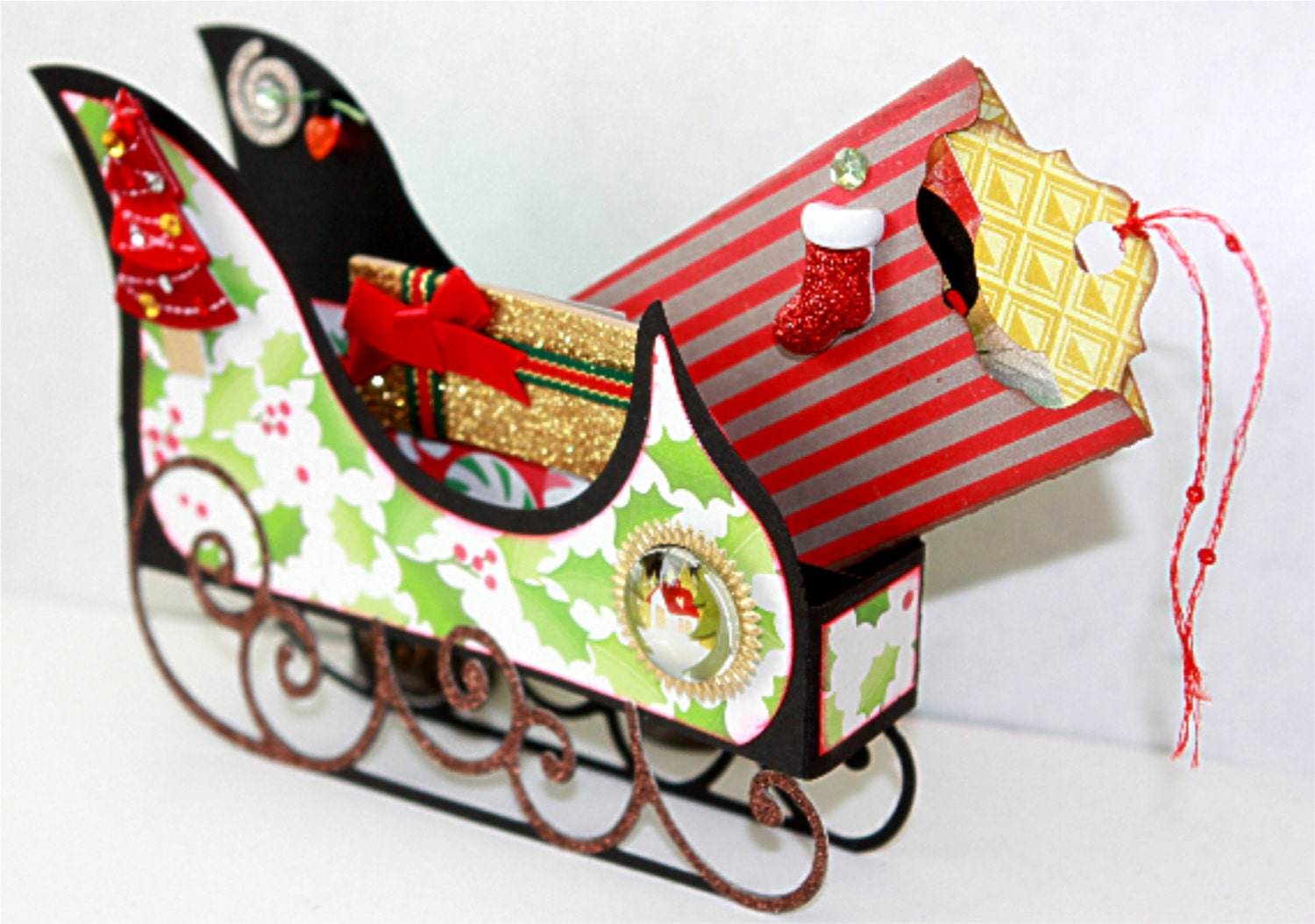 holiday sleigh box card gift card holder svg cutting file holiday sleigh box card gift card holder svg cutting file
