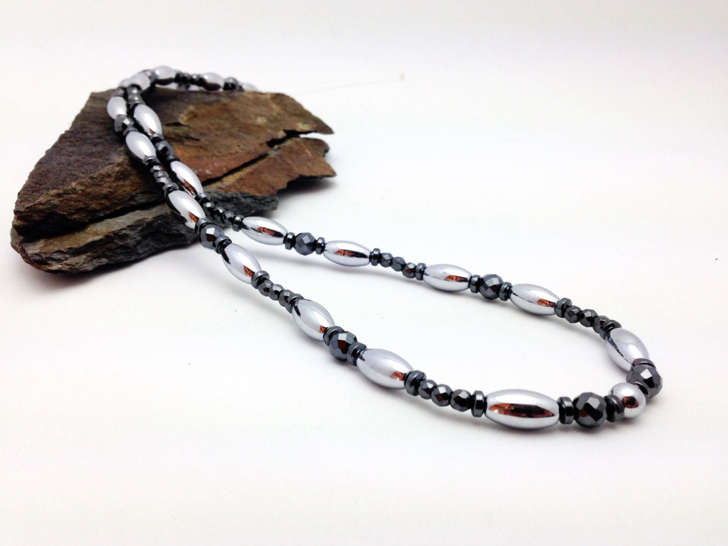 Black Silver Therapy Necklace Top Quality Silver