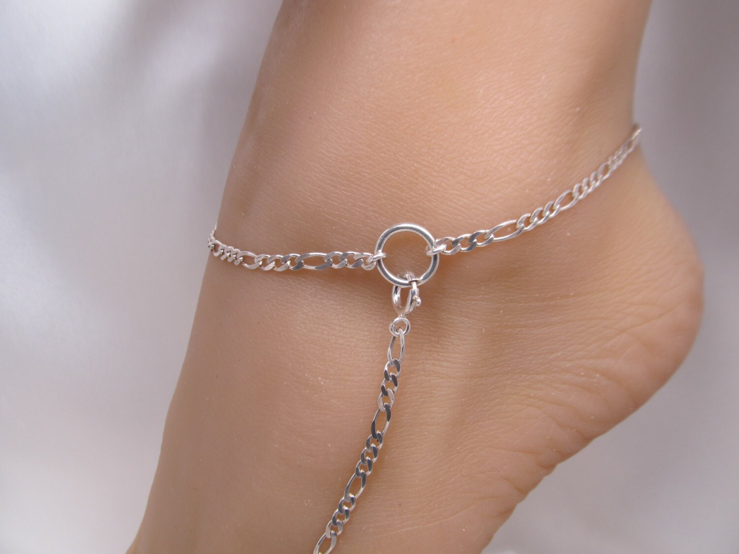 adjustable silver anklet