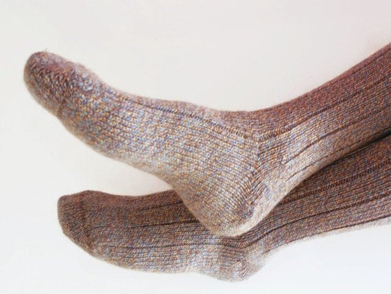 Handknit Heather Tweed Mens Socks