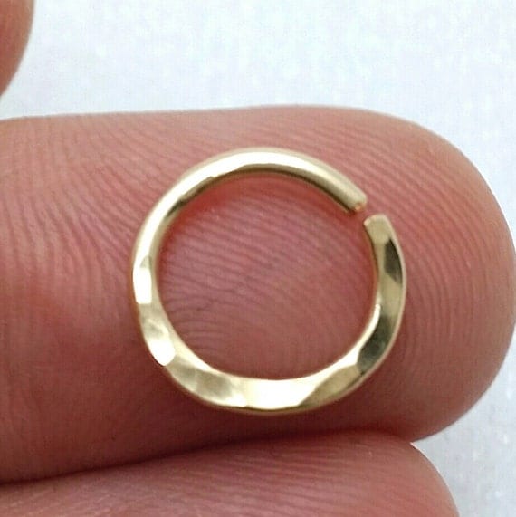 14k Gold Septum ring. 18g solid gold. Rose gold Nose ring. 10k