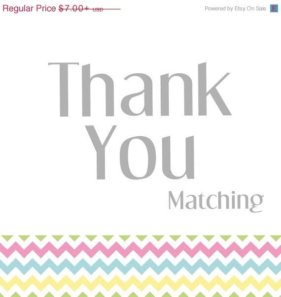 ON SALE Matching Thank You Note Il_570xn