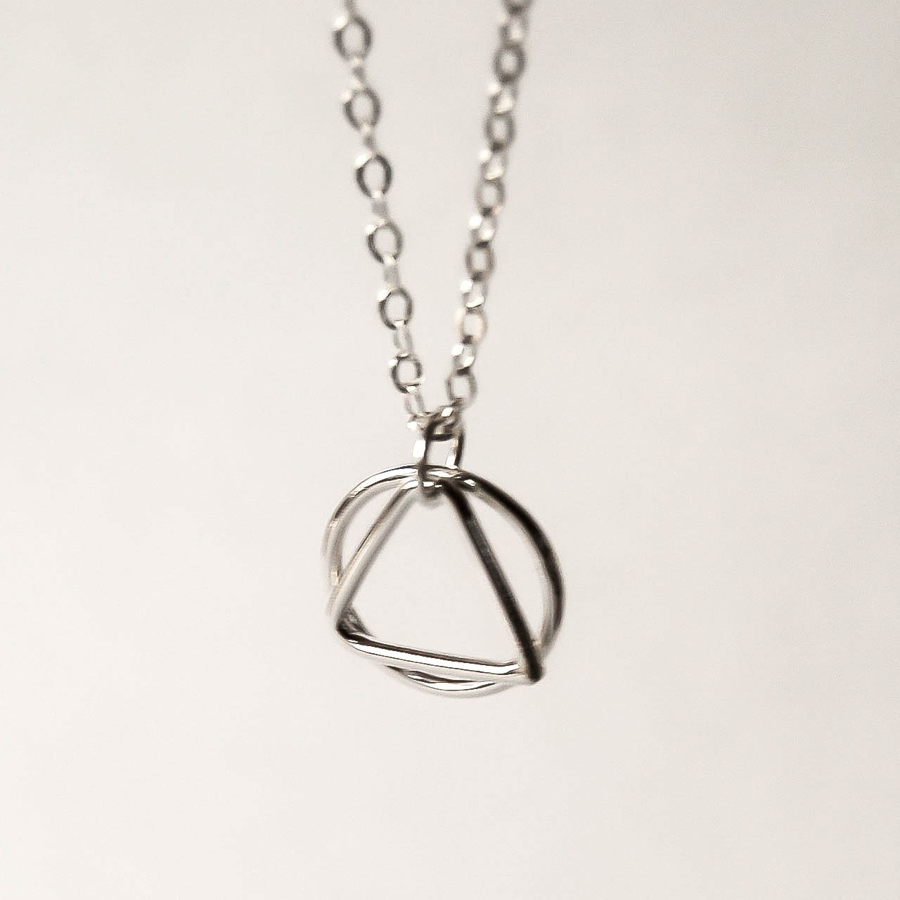 Sterling Silver triangle circle necklace by TheSilverArtisan