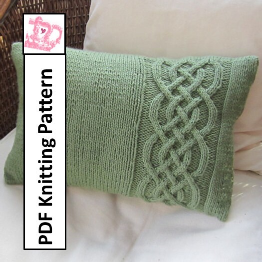 knit pattern pdf Celtic knot cable knit pillow cover in 4