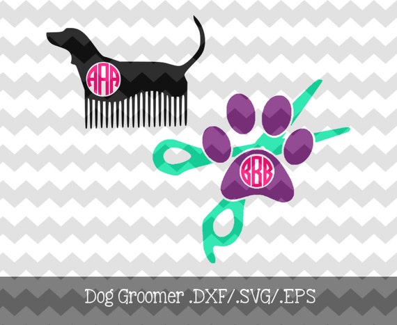 Download Dog Groomer Monogram Frames .DXF/.SVG/.EPS Files for use with