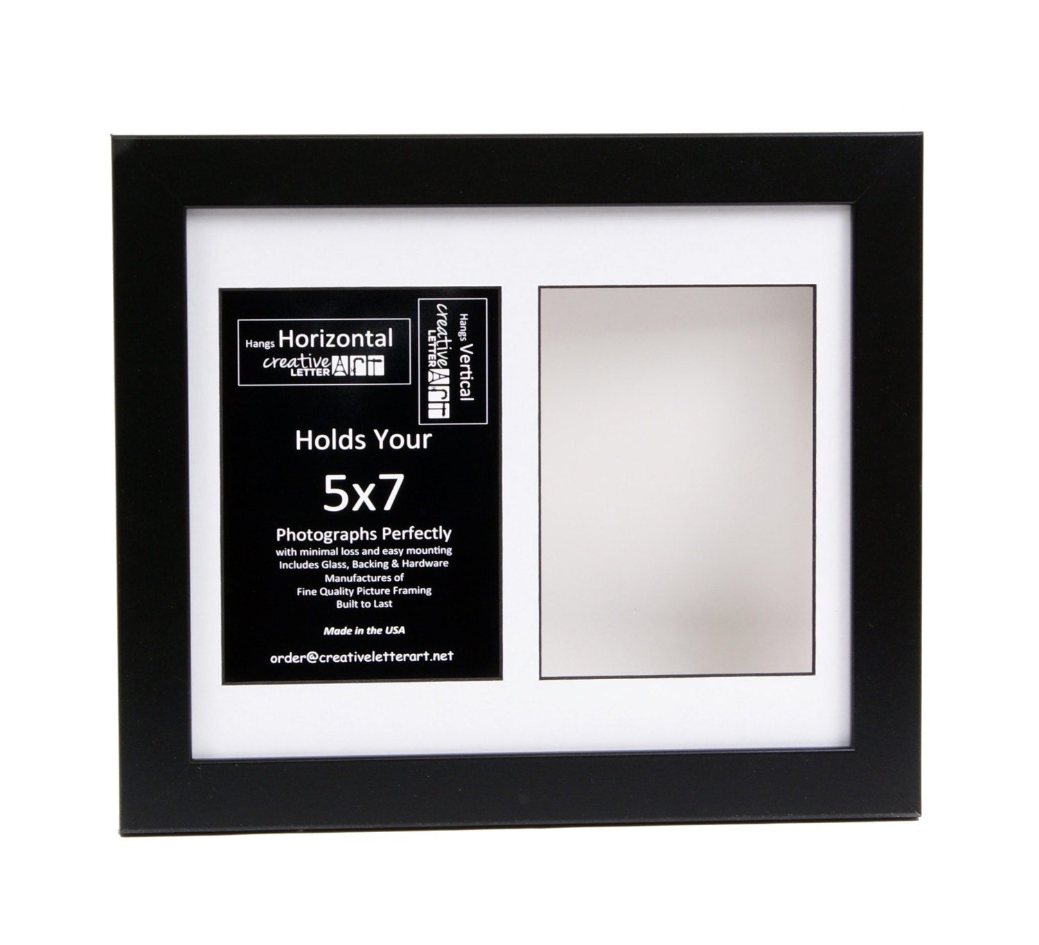 5x7 Black 2 Opening Picture Frame With 10 by 14 inch Collage