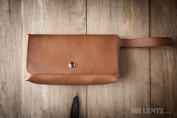 leather clutch brown