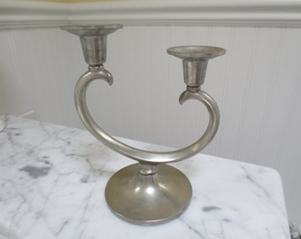 Vintage Pewter Mod Holland Candlestick