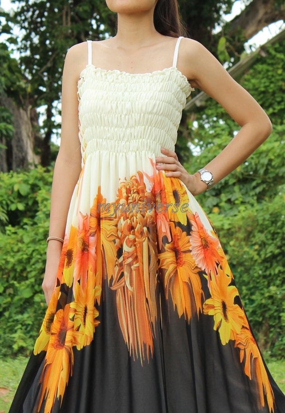 Sunflower Maxi Dress Plus Size Dress Women Maxi Dresses Prom