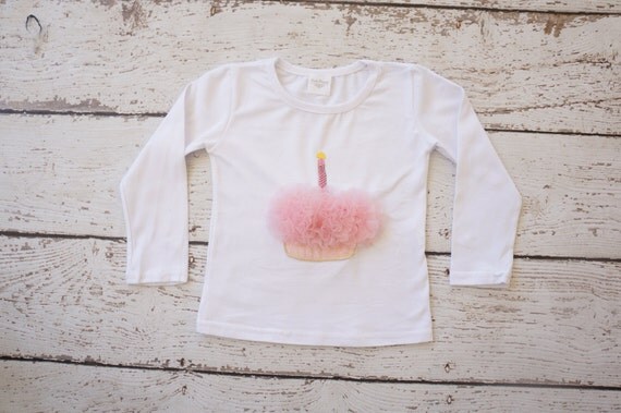 Cupcake Shirt girls cupcake shirt Birthday top pink
