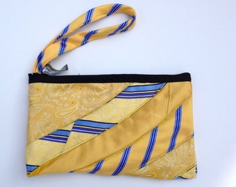 gold, blue wristlet from ties, made in Haiti ...