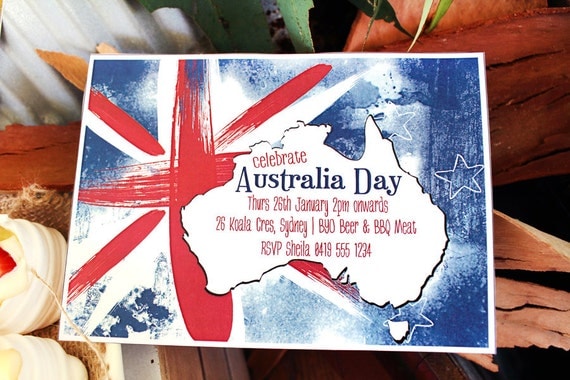 Australia Day Invitation - INSTANT DOWNLOAD - Editable & Printable Aussie BBQ Party Invite by Sassaby Parties Il_570xn