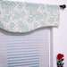 SALE!!! Lined Shaped Valance Aqua Blue Modern Floral Curtain/ Ready to Ship!