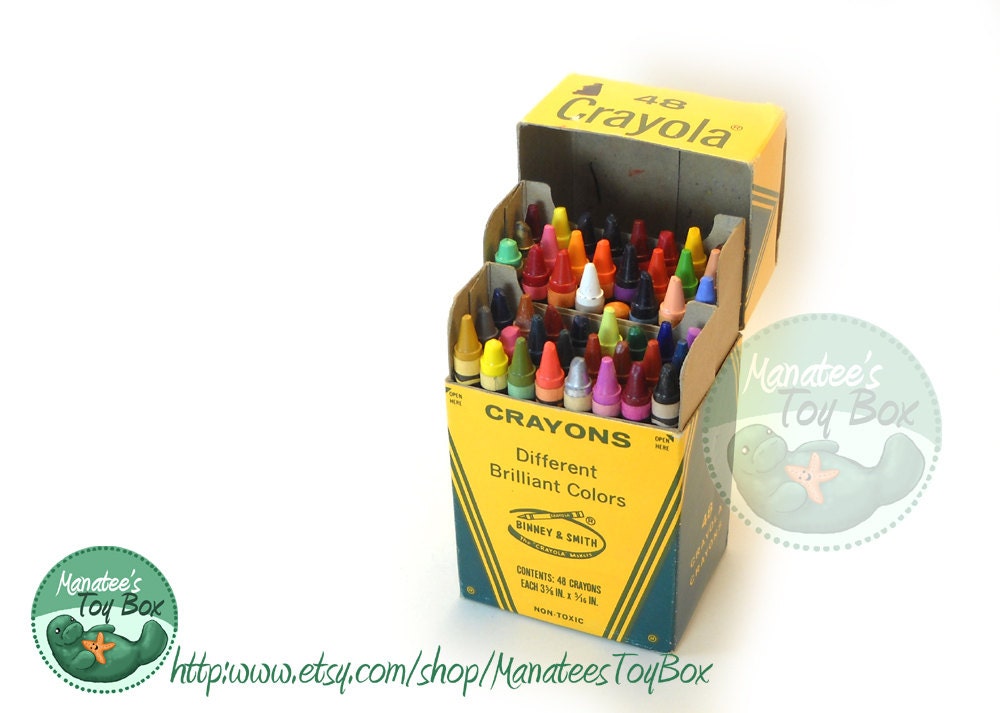 Vintage Crayola Crayons Box Of 48 Includes By Manateestoybox Effy Moom Free Coloring Picture wallpaper give a chance to color on the wall without getting in trouble! Fill the walls of your home or office with stress-relieving [effymoom.blogspot.com]