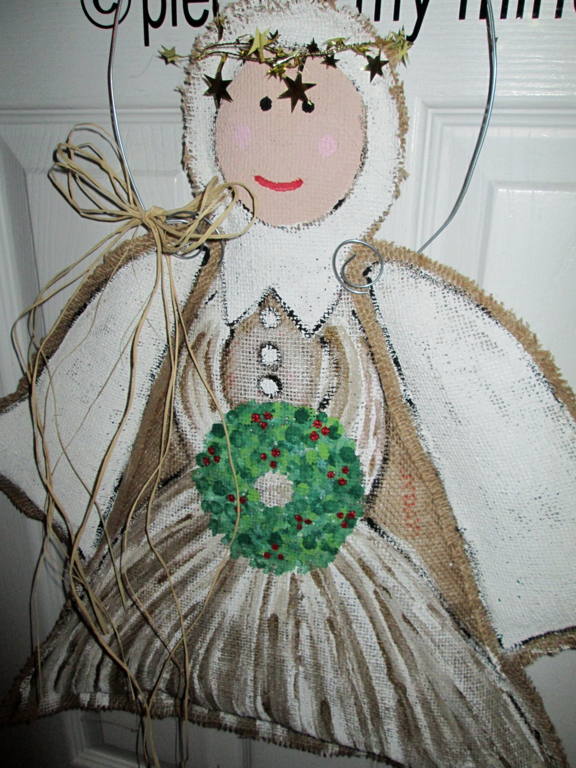 Christmas Angel Burlap Door Hanger
