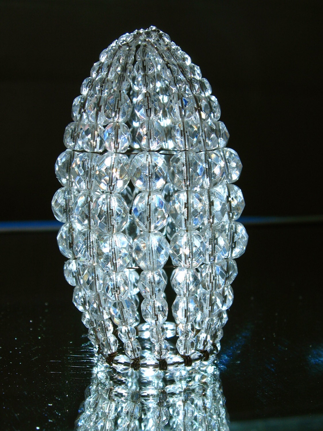 Petite Antiqued Bronze Beaded Light Bulb Cover by LumiereSF