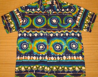Mens Vintage 60's Margolis Neon WILD CHILD Hawaiian Aloha Shirt - L - The Hana Shirt Co