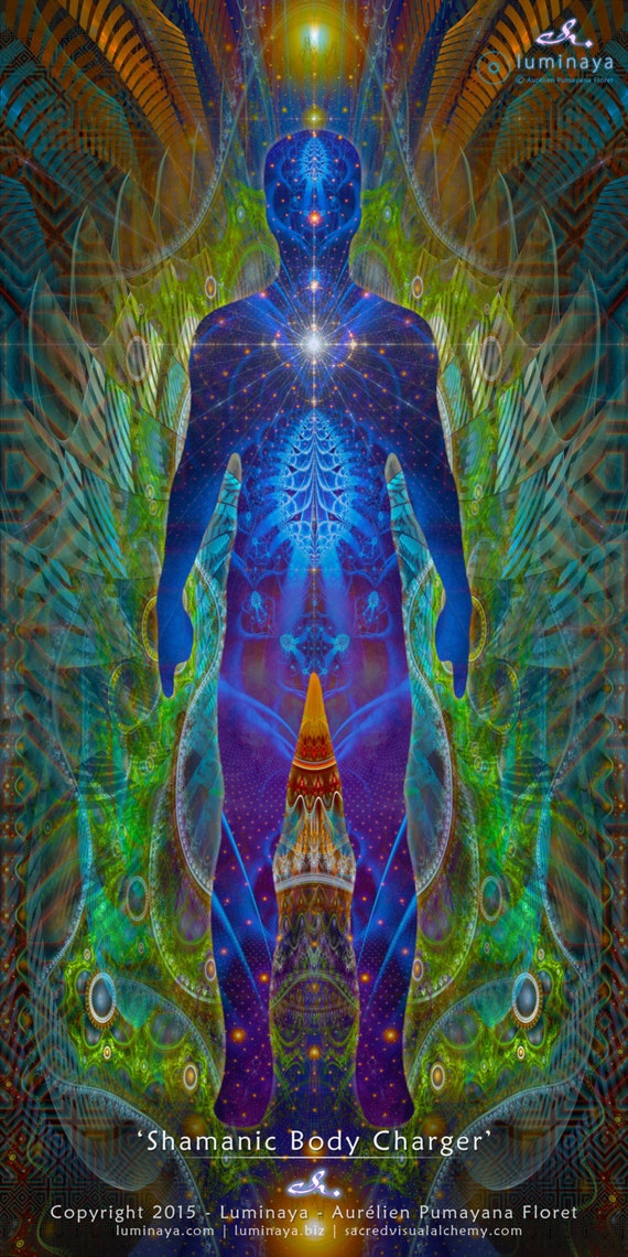 Shamanic Body Charger Sacred geometry Visionary art by luminaya