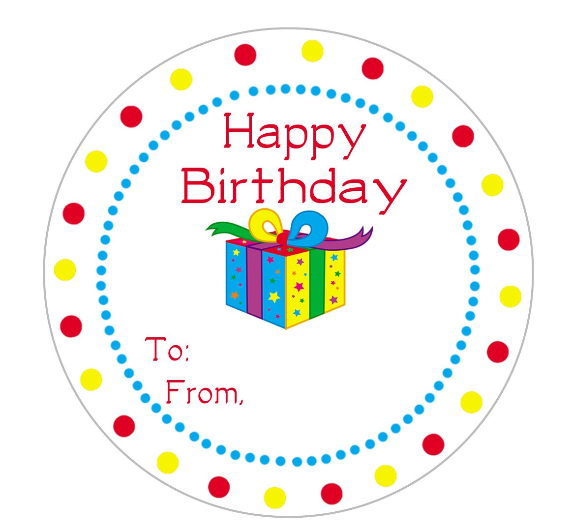 24 STICKERS To From Birthday Stickers Personalized Birthday