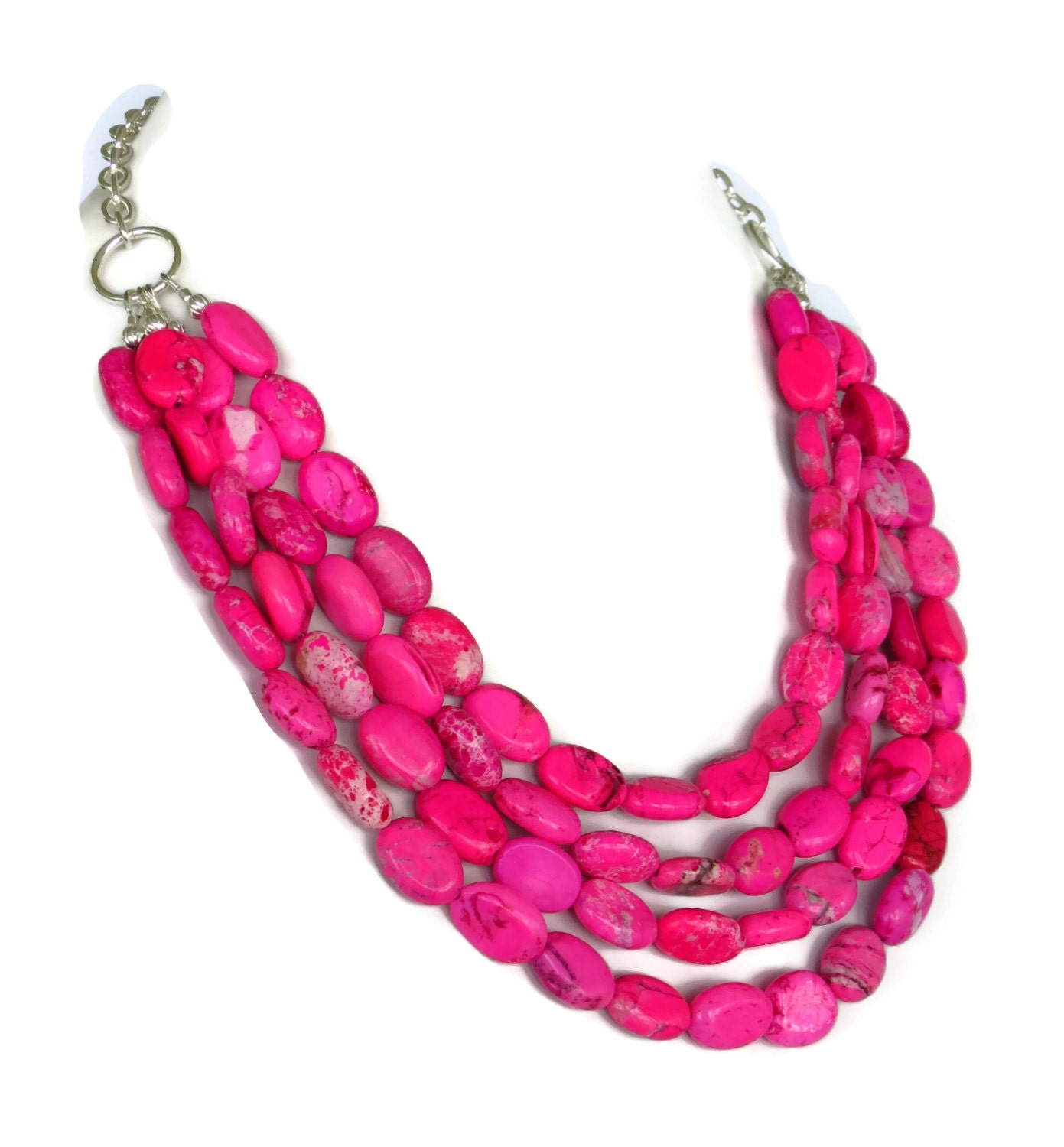 Fuchsia Pink Statement Jewelry Hot Pink by WildflowersAndGrace