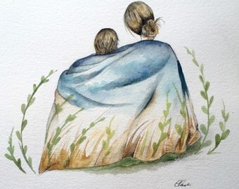 mother and son art print