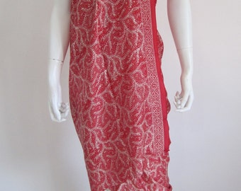 Silk Batik Sarong - Luscious Red Feathers