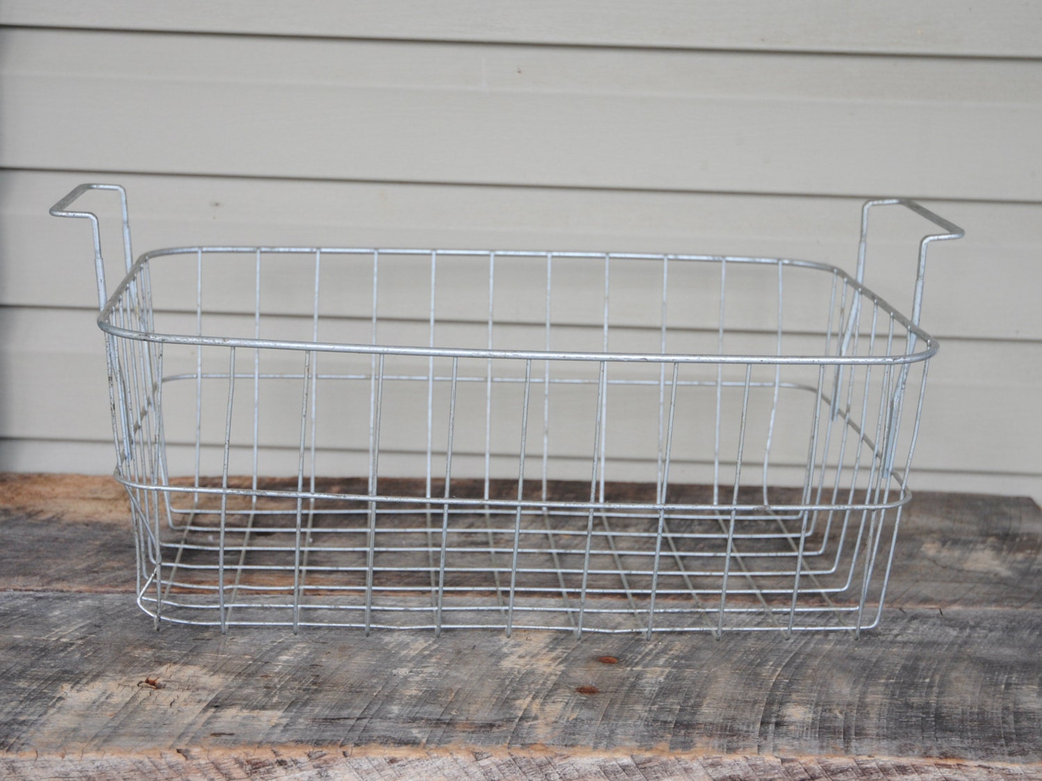 Vintage Wire Old Freezer Basket Storage Home Decor