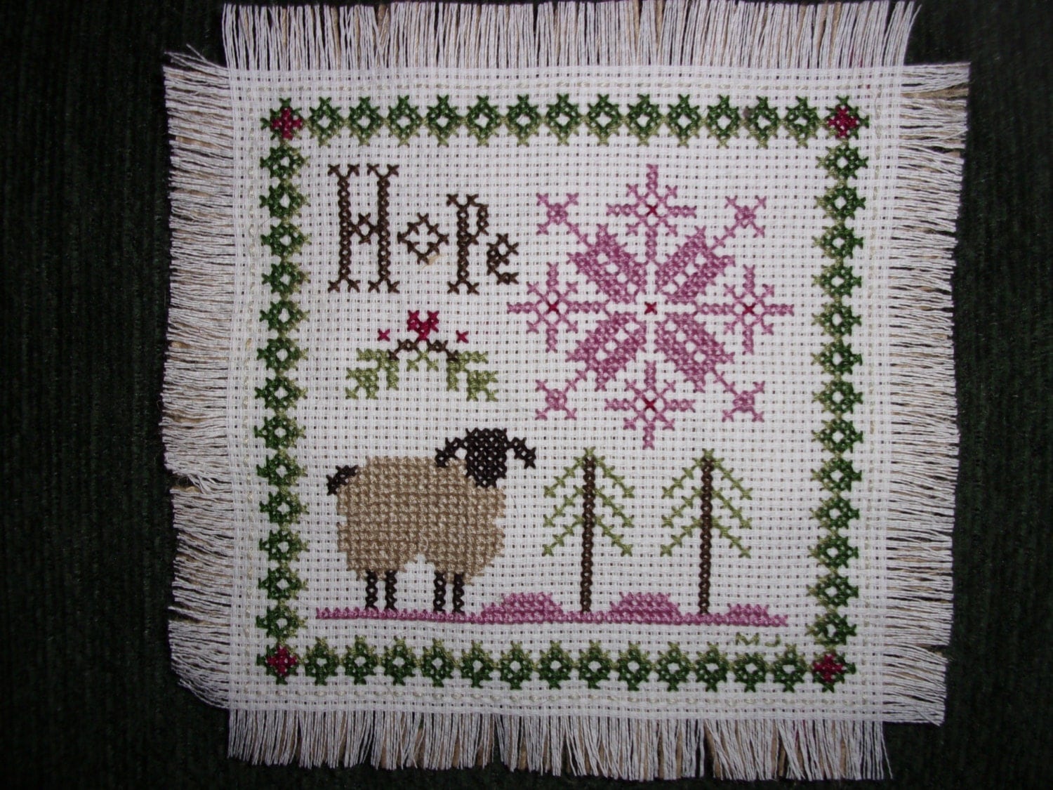 Wall Hanging Cross Stitch Give Someone HOPE
